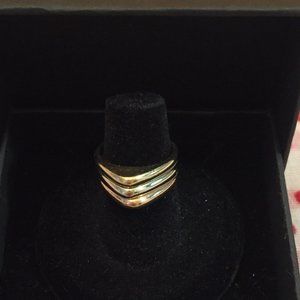 Tri-Color 10k Gold 3 Band Ring
